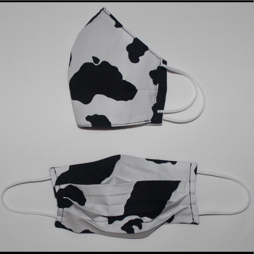 Cow 🐄 Print Face Mask : Triple Layer 100% Cotton
